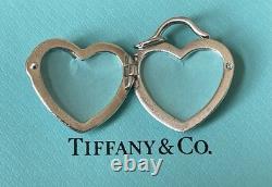 Tiffany & Co. 3-D Heart Sterling Silver. 925 Double Photo Locket Made in Spain