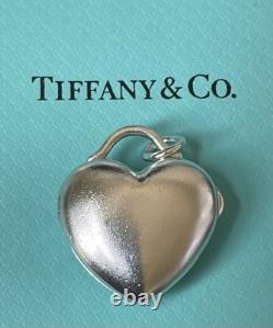 Tiffany & Co. 3-D Heart Sterling Silver. 925 Double Photo Locket Made in Spain