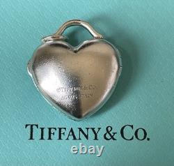 Tiffany & Co. 3-D Heart Sterling Silver. 925 Double Photo Locket Made in Spain