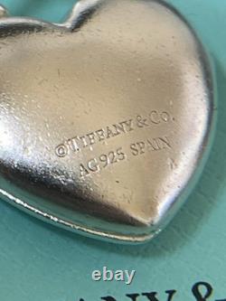 Tiffany & Co. 3-D Heart Sterling Silver. 925 Double Photo Locket Made in Spain