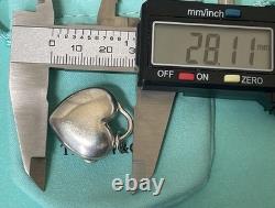 Tiffany & Co. 3-D Heart Sterling Silver. 925 Double Photo Locket Made in Spain