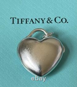 Tiffany & Co. 3-D Heart Sterling Silver. 925 Double Photo Locket Made in Spain