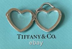 Tiffany & Co. 3-D Heart Sterling Silver. 925 Double Photo Locket Made in Spain