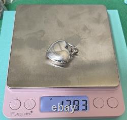 Tiffany & Co. 3-D Heart Sterling Silver. 925 Double Photo Locket Made in Spain