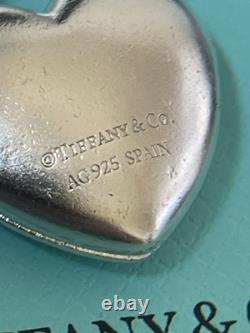 Tiffany & Co. 3-D Heart Sterling Silver. 925 Double Photo Locket Made in Spain