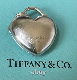 Tiffany & Co. 3-D Heart Sterling Silver. 925 Double Photo Locket Made in Spain