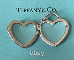 Tiffany & Co. 3-D Heart Sterling Silver. 925 Double Photo Locket Made in Spain