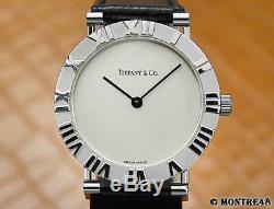 Tiffany & Co Atlas 925 Solid 925 Silver Swiss Made Quartz Men 31mm Watch S205