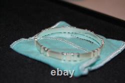 Tiffany & Co Atlas Bangle Bracelet Roman Numeral Sterling Silver Made in Italy