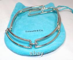 Tiffany & Co Sterling Silver 925 Rectangles Choker Necklace 2002 Made in Italy