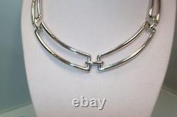 Tiffany & Co Sterling Silver 925 Rectangles Choker Necklace 2002 Made in Italy