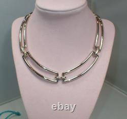 Tiffany & Co Sterling Silver 925 Rectangles Choker Necklace 2002 Made in Italy