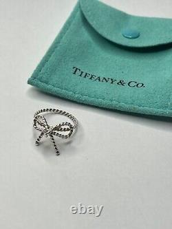 Tiffany & Co Sterling Silver Bow Ring (Made in italy) Ag 925 with Pouch
