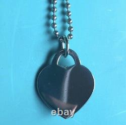 Tiffany & Co. Sterling Silver Custom Made Heart Lanyard on 36 in. Beaded Chain