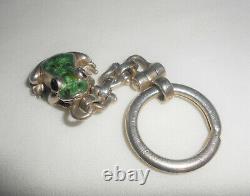Tiffany & Co Sterling Silver & Enamel Frog Key Chain Key Ring 1990's Made Italy