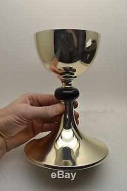 + Traditional All Sterling Silver Chalice + Made by Piana + Black Node (#AHB6)