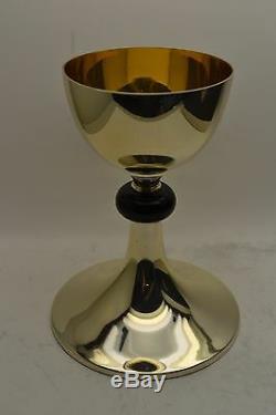 + Traditional All Sterling Silver Chalice + Made by Piana + Black Node (#AHB6)