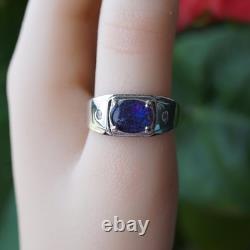 Triplet Opal Ring 925 Sterling Silver Unisex Design Made to order