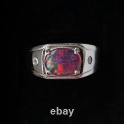 Triplet Opal Ring 925 Sterling Silver Unisex Design Made to order