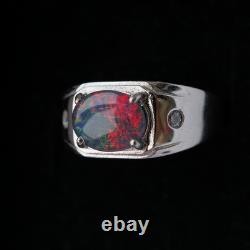 Triplet Opal Ring 925 Sterling Silver Unisex Design Made to order