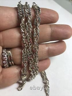 Tweisted Sterling Silver 30 Grams 22.5 Chain Made In Italy 5-6mm Wide