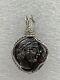 USA MADE Sterling Silver. 925 Wire Wrapped Roman Coin 1 x 1 3/4 Pendant