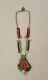 Unique Custom Made Sterling Silver Gemstone & Coral 20 Necklace