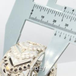 Unique Hand Made sterling silver 925 7.50in bangle bracelet-36.6 grams W 24.5mm/