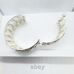 Unique Hand Made sterling silver 925 7.50in bangle bracelet-36.6 grams W 24.5mm/