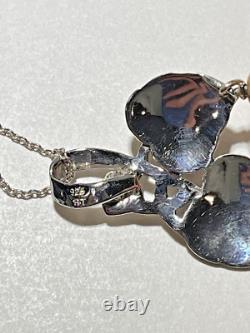 Unusual Artist Made Sterling Silver Jasper Beads Grape Vine Pendant Necklace 18