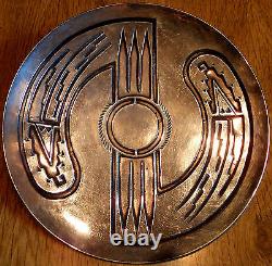 Unusual Sterling Silver Native American Hopi Indian Hand Made Dish