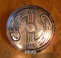 Unusual Sterling Silver Native American Hopi Indian Hand Made Dish