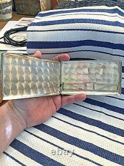 VINTAGE ANTIQUE STERLING Silver ART DECO CIGARETTE CASE Made by ELGIN Monogram