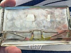 VINTAGE ANTIQUE STERLING Silver ART DECO CIGARETTE CASE Made by ELGIN Monogram