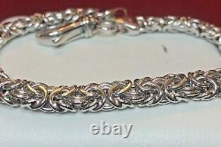 VINTAGE Sterling Silver Byzantine Bracelet. MADE IN ITALY