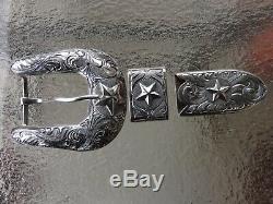 VOGT Sterling Silver Southwestern Buckle, Keeper, Tip Hand Made in Old Mexico
