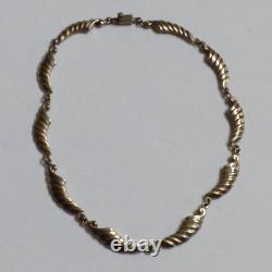 VTG Hand made Sterling Silver ribbed link Necklace 16.75L