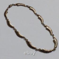 VTG Hand made Sterling Silver ribbed link Necklace 16.75L