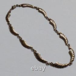 VTG Hand made Sterling Silver ribbed link Necklace 16.75L
