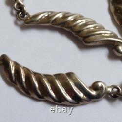 VTG Hand made Sterling Silver ribbed link Necklace 16.75L