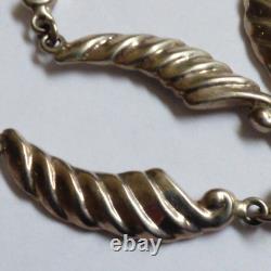 VTG Hand made Sterling Silver ribbed link Necklace 16.75L
