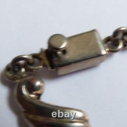 VTG Hand made Sterling Silver ribbed link Necklace 16.75L