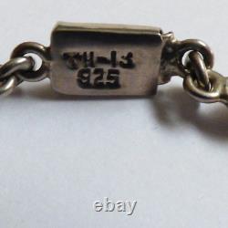 VTG Hand made Sterling Silver ribbed link Necklace 16.75L