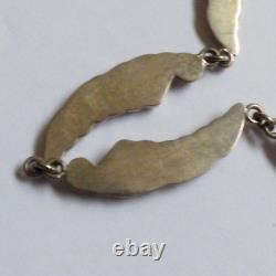 VTG Hand made Sterling Silver ribbed link Necklace 16.75L