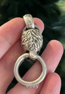 VTG Sterling Silver Lion Head Pendant Fine Heavy Artisan Made Detailed Cool 925
