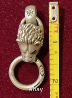 VTG Sterling Silver Lion Head Pendant Fine Heavy Artisan Made Detailed Cool 925