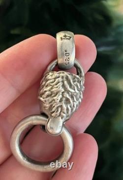 VTG Sterling Silver Lion Head Pendant Fine Heavy Artisan Made Detailed Cool 925