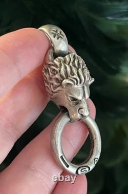 VTG Sterling Silver Lion Head Pendant Fine Heavy Artisan Made Detailed Cool 925