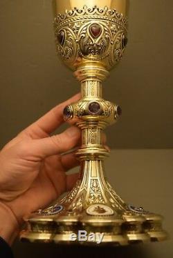 + Very Fine All Sterling Silver Enameled Chalice + Made by W. J. Feeley Co. (B19)