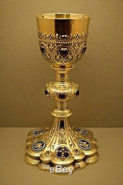 + Very Fine All Sterling Silver Enameled Chalice + Made by W. J. Feeley Co. (B19)